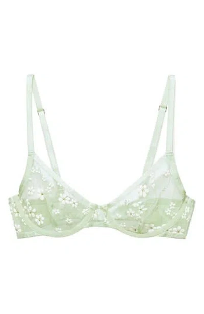 Savage X Fenty Puff Daisy Unlined Bra In Green