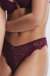 Savage X Fenty Romantic Lace Brazilian Briefs In Purple Persuasion