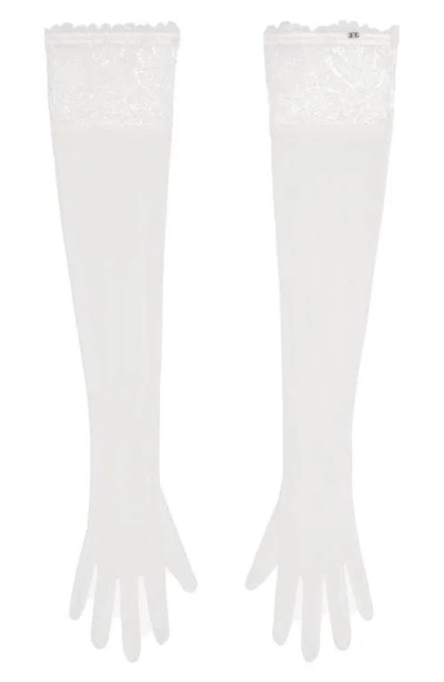 Savage X Fenty Romantic Corded Lace Opera Gloves In White