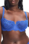 Savage X Fenty Romantic Corded Lace Unlined Underwire Bra In Blue