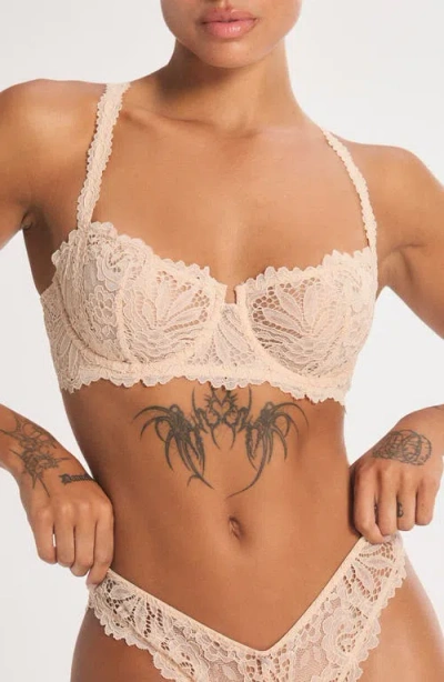 Savage X Fenty Romantic Corded Lace Unlined Underwire Bra In Brown