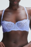 Savage X Fenty Romantic Corded Lace Unlined Underwire Bra In Purple Prism