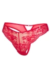 Savage X Fenty Rose Delivery Thong In Timeless Red