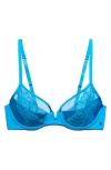 Savage X Fenty Savage Not Sorry Half Cup Plunge Bra In Blue