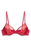Savage X Fenty Savage Not Sorry Half Cup Plunge Bra In Red
