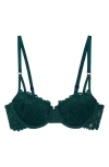 Savage X Fenty Savage Not Sorry Lightly Lined Lace Balconette Bra In Green