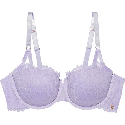 Savage X Fenty Savage Not Sorry Lightly Lined Lace Balconette Bra In Blue