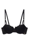 Savage X Fenty Savage Not Sorry Lightly Lined Lace Balconette Bra In Black