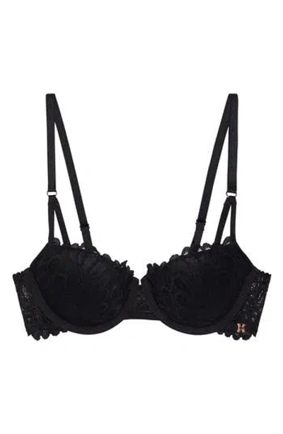 Savage X Fenty Savage Not Sorry Lightly Lined Lace Balconette Bra In Black