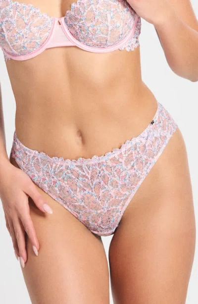 Savage X Fenty Savage Not Sorry Printed Lace Cheeky Panties In Purple