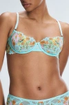 Savage X Fenty Savage Not Sorry Unlined Lace Balconette Bra In Blue