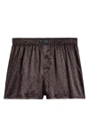 Savage X Fenty Savage X Satin Boxers In Double Espresso Brown Print