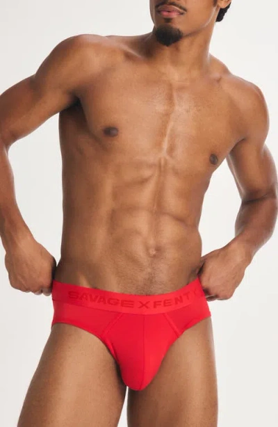 Savage X Fenty Shadow Fit Briefs In Red