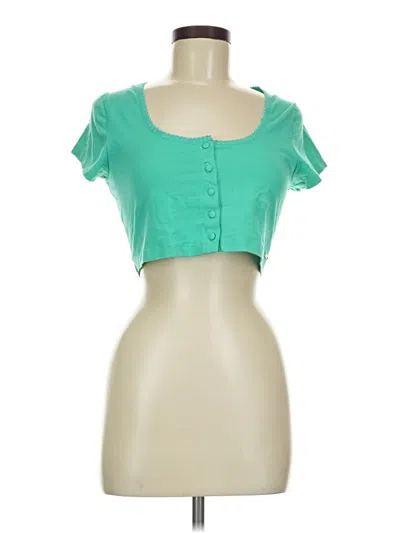 Pre-owned Savage X Fenty Short Sleeve Top Green Sweetheart Neckline Tops