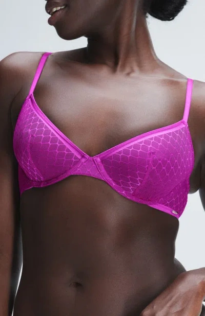 Savage X Fenty Show 'n Tell Mesh Unlined Demi Bra In Try Me Purple