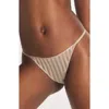 Savage X Fenty Show 'n' Tell Stripe G-string In Neutral