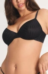Savage X Fenty Show 'n' Tell Stripe Unlined Demi Bra In Black