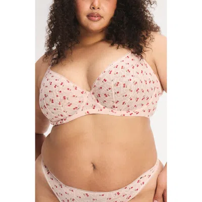 Savage X Fenty Signature Script Lace Underwire Demi Bra In White