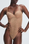Savage X Fenty Signature Script Underwire Teddy In Brown
