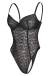 Savage X Fenty Signature Script Underwire Teddy In Black