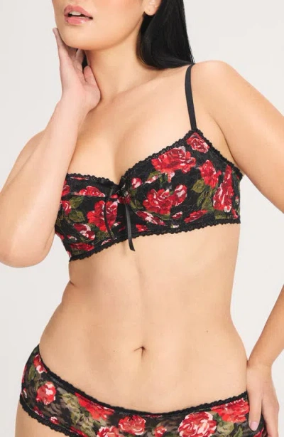 Savage X Fenty Sinful Rose Lace Balconette Bra In Multi
