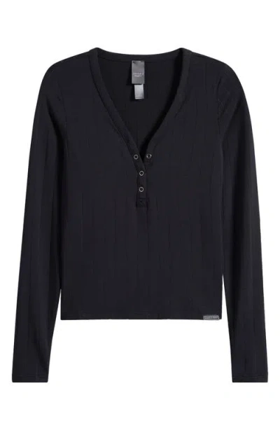 Savage X Fenty Sleek Stitch Sleep Henley In Blue