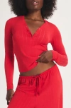 Savage X Fenty Sleek Stitch Sleep Henley In Red
