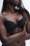 Savage X Fenty Soft N' Savage Padded Demi Bra In Black Caviar