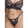 Savage X Fenty Starlet Nights G-string In Black Caviar/black Foil