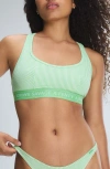 Savage X Fenty Stretch Cotton Essentials Bralette In Green