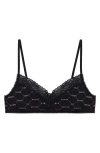 Savage X Fenty Stretch Cotton Essentials Lace Trim Bralette In Black