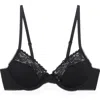 Savage X Fenty Stretch Cotton Essentials Lace Trim Unlined Bra In Black