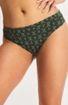 Savage X Fenty Stretch Cotton Essentials Thong In Green
