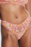 Savage X Fenty Sunray Lace Thong In Acacia Pink