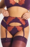 Savage X Fenty Swirly Girly Garter Belt In Purple