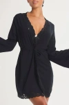 Savage X Fenty Swirly Girly Short Robe In Black