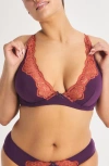 Savage X Fenty Swirly Girly Unlined Plunge Bra In Purple