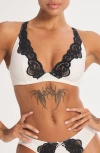 Savage X Fenty Swirly Girly Unlined Plunge Bra In White