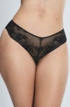 Savage X Fenty Top Drawer Lace Cheeky Briefs In Black