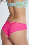 Savage X Fenty Top Drawer Lace Cheeky Briefs In Frisky Pink