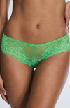 Savage X Fenty Top Drawer Lace Cheeky Briefs In Pure Green