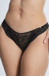 Savage X Fenty Top Drawer Lace Thong In Black