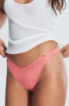 Savage X Fenty Top Drawer Lace Thong In Pink