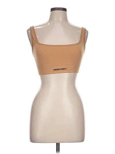 Pre-owned Savage X Fenty Tube Top Tan Strapless Neckline Tops In Brown