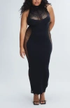 Savage X Fenty Viva La Diva Seamless Maxi Slip In Black Caviar