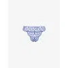 Savage X Fenty Womens  Savage Not Sorry High-leg Floral Lace Thong In Prpl Prismdrk&stormy Blu
