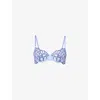 Savage X Fenty Womens  Savage Not Sorry Unlined Balconette Lace Bra In Prpl Prismdrk&stormy Blu