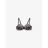 Savage X Fenty X Fenty Womens Blk Caviar Bloom Bad Lce Savage Not Sorry Unlined Balconette Lace Bra 38dd-42d 40dd