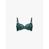 Savage X Fenty Womens Underworld Green Savage Not Sorry Unlined Balconette Lace Bra In Underworld Green