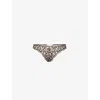 Savage X Fenty Womens  On The Prowl Leopard-print Lace Thong In Beige Brule/drk Chc Brwn